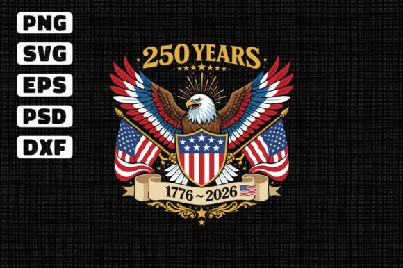 250 Years USA Eagle: Graphics for T-Shirt Designs