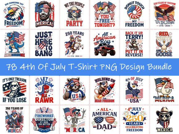 4th of July Graphics for T-Shirt Designs & Branding