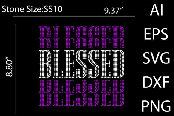 Blessed Rhinestone Templates: Graphics for T-Shirt Designs