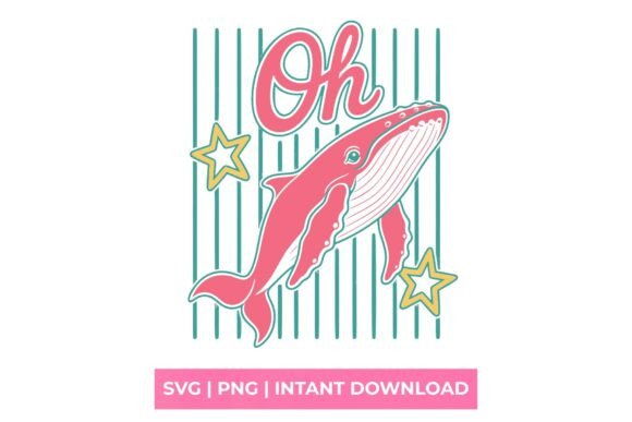 Oh Whale Retro Summer SVG: Graphics for T-Shirt Designs