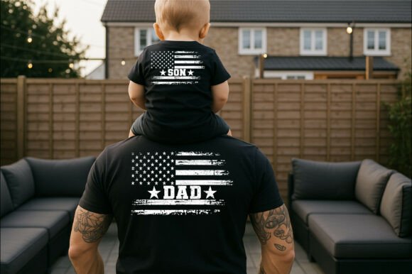 Patriotic Dad Son Matching Shirt Design Review