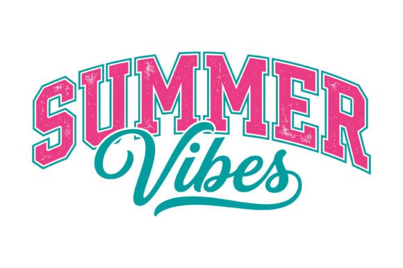 Summer Vibes Varsity Typography: Graphics for T-Shirt Designs