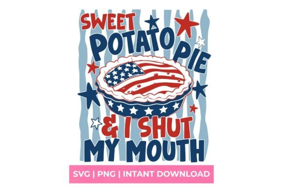 Sweet Potato Pie Patriotic SVG for Graphics & T-Shirt Designs